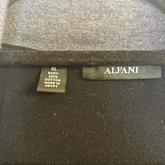 Alfani black sweater with gray collar and wrist - Picture 2 of 3
